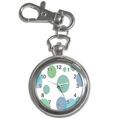 Polka Dots Blue Green White Key Chain Watches by Mariart