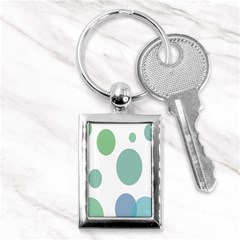 Polka Dots Blue Green White Key Chains (rectangle)  by Mariart