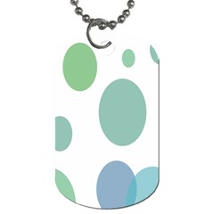 Polka Dots Blue Green White Dog Tag (one Side) by Mariart