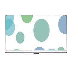 Polka Dots Blue Green White Business Card Holders by Mariart