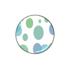 Polka Dots Blue Green White Hat Clip Ball Marker (4 Pack)