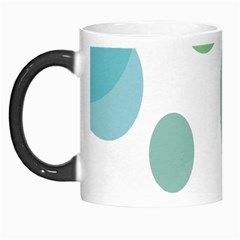 Polka Dots Blue Green White Morph Mugs by Mariart