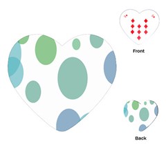 Polka Dots Blue Green White Playing Cards (heart) 