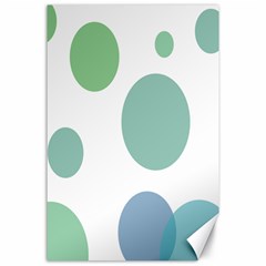 Polka Dots Blue Green White Canvas 24  X 36  by Mariart