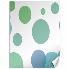 Polka Dots Blue Green White Canvas 36  X 48  