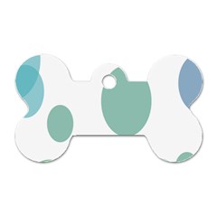 Polka Dots Blue Green White Dog Tag Bone (one Side) by Mariart