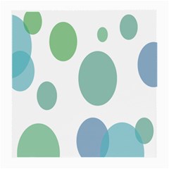 Polka Dots Blue Green White Medium Glasses Cloth (2-side)