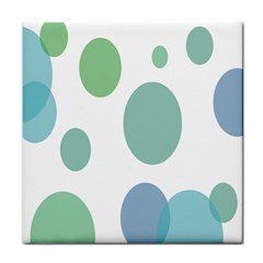 Polka Dots Blue Green White Face Towel by Mariart