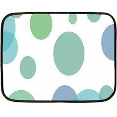 Polka Dots Blue Green White Fleece Blanket (mini) by Mariart