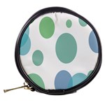 Polka Dots Blue Green White Mini Makeup Bags Back