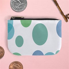 Polka Dots Blue Green White Mini Coin Purses by Mariart