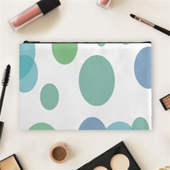 Polka Dots Blue Green White Cosmetic Bag (large) 