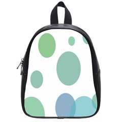 Polka Dots Blue Green White School Bag (small)