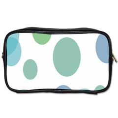 Polka Dots Blue Green White Toiletries Bags