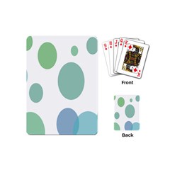 Polka Dots Blue Green White Playing Cards (mini) 