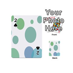 Polka Dots Blue Green White Playing Cards 54 (mini)  by Mariart