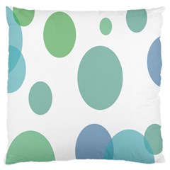 Polka Dots Blue Green White Large Cushion Case (one Side) by Mariart