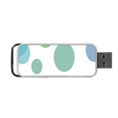 Polka Dots Blue Green White Portable Usb Flash (one Side) by Mariart