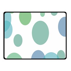 Polka Dots Blue Green White Double Sided Fleece Blanket (small)  by Mariart