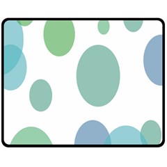 Polka Dots Blue Green White Double Sided Fleece Blanket (medium)  by Mariart