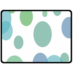 Polka Dots Blue Green White Double Sided Fleece Blanket (large)  by Mariart