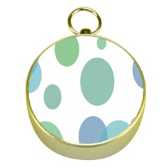 Polka Dots Blue Green White Gold Compasses by Mariart