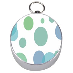 Polka Dots Blue Green White Silver Compasses by Mariart