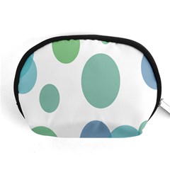 Polka Dots Blue Green White Accessory Pouches (medium) 