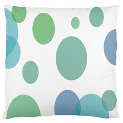 Polka Dots Blue Green White Large Flano Cushion Case (two Sides) by Mariart