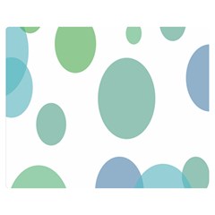 Polka Dots Blue Green White Double Sided Flano Blanket (medium)  by Mariart