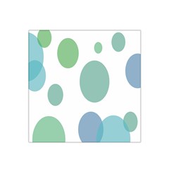 Polka Dots Blue Green White Satin Bandana Scarf