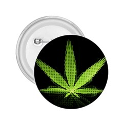 Marijuana Weed Drugs Neon Green Black Light 2 25  Buttons by Mariart