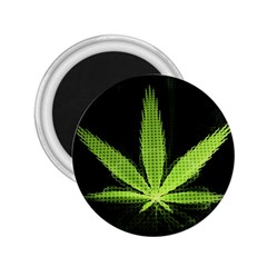 Marijuana Weed Drugs Neon Green Black Light 2 25  Magnets by Mariart