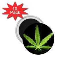 Marijuana Weed Drugs Neon Green Black Light 1 75  Magnets (10 Pack) 