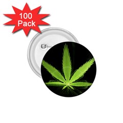 Marijuana Weed Drugs Neon Green Black Light 1 75  Buttons (100 Pack)  by Mariart