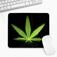 Marijuana Weed Drugs Neon Green Black Light Large Mousepads