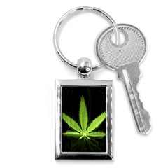 Marijuana Weed Drugs Neon Green Black Light Key Chains (rectangle) 