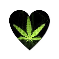 Marijuana Weed Drugs Neon Green Black Light Heart Magnet