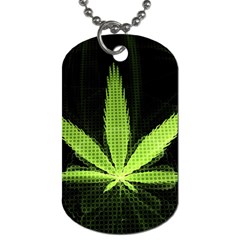 Marijuana Weed Drugs Neon Green Black Light Dog Tag (Two Sides)