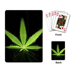 Marijuana Weed Drugs Neon Green Black Light Playing Card