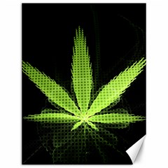 Marijuana Weed Drugs Neon Green Black Light Canvas 12  X 16   by Mariart