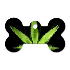 Marijuana Weed Drugs Neon Green Black Light Dog Tag Bone (one Side)