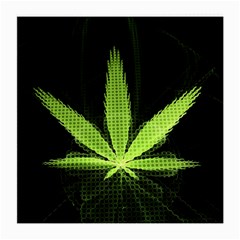 Marijuana Weed Drugs Neon Green Black Light Medium Glasses Cloth (2-side) by Mariart