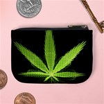 Marijuana Weed Drugs Neon Green Black Light Mini Coin Purses Back