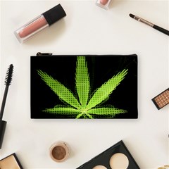 Marijuana Weed Drugs Neon Green Black Light Cosmetic Bag (small)  by Mariart