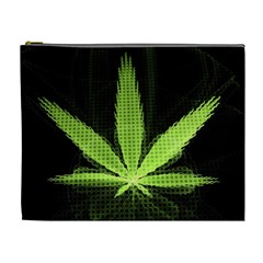 Marijuana Weed Drugs Neon Green Black Light Cosmetic Bag (xl) by Mariart