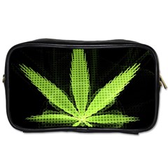 Marijuana Weed Drugs Neon Green Black Light Toiletries Bags 2-side