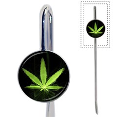 Marijuana Weed Drugs Neon Green Black Light Book Mark by Mariart