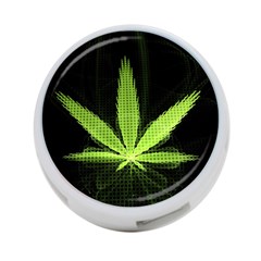 Marijuana Weed Drugs Neon Green Black Light 4-Port USB Hub (One Side)