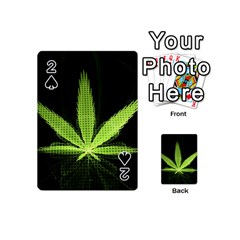 Marijuana Weed Drugs Neon Green Black Light Playing Cards 54 (mini)  by Mariart